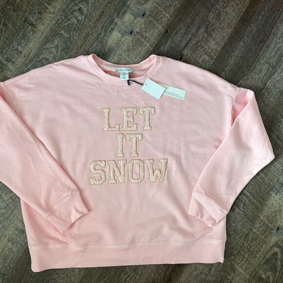 Cupcakes and Cashmere Let It Snow Pink Sweatshirt-Size Medium - Picture 1 of 7